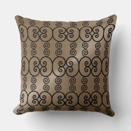 Cojín Decorativo Pilares con motivos de ornamentos modernos de taup