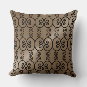 Cojín Decorativo Pilares con motivos de ornamentos modernos de taup