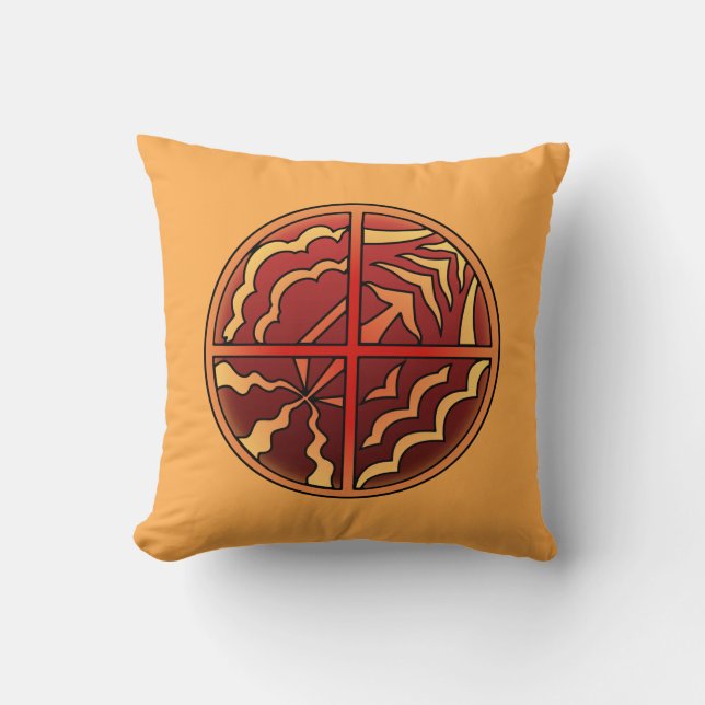 Cojín Decorativo Pilares de arte tribal Primeras Naciones Pilares d (Anverso)