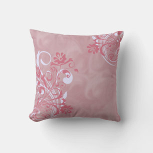Cojín Decorativo Pilares de diseño floral rosa