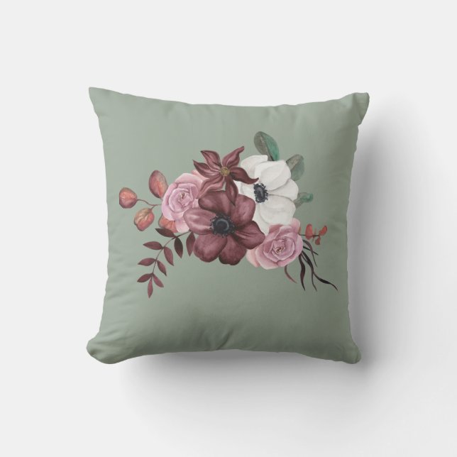 Cojín Decorativo Pilares de flores de época (Anverso)