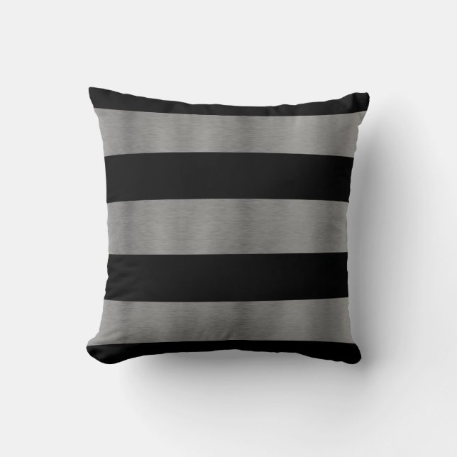 Cojín Decorativo Pilares de sofá negro y plateado (Anverso)