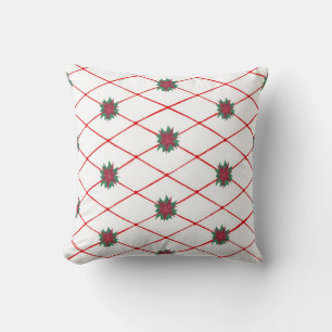 Cojín Decorativo Pilares del patrón de la Cruz Roja Verde de la Poi