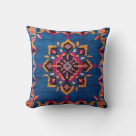 Cojín Decorativo Pilares elegantes de Kilim Azul: Añadir serenidad