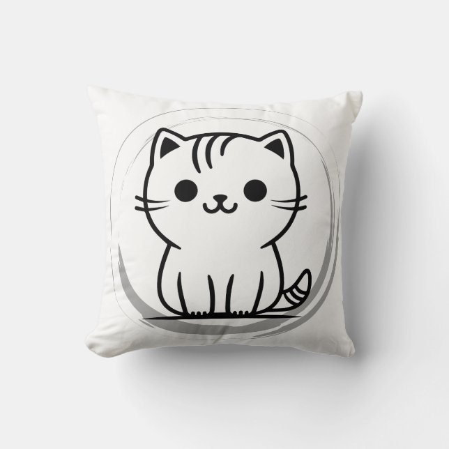 Cojín Decorativo Pilares en diseño de gato (Anverso)
