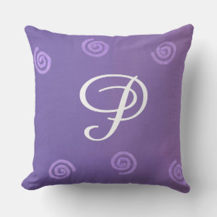 Cojín Decorativo Pilares monogramos gradientes de lavanda púrpura