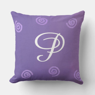 Cojín Decorativo Pilares monogramos gradientes de lavanda púrpura