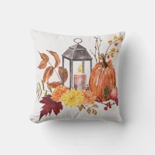 Cojín Decorativo Pilares otoñales de linterna y calabaza