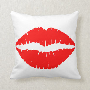 COJÍN DECORATIVO PILAS DE LAIPS DE KISS ROJO