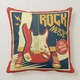 Cojín Decorativo Pilas de tiro de música rock retro