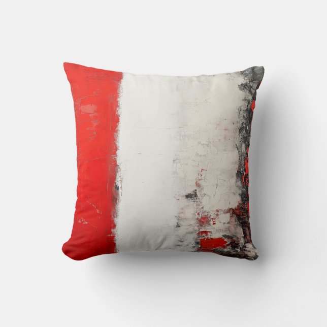 Cojín Decorativo Píldora de efecto derrame texturizada en rojo, bla (Anverso)