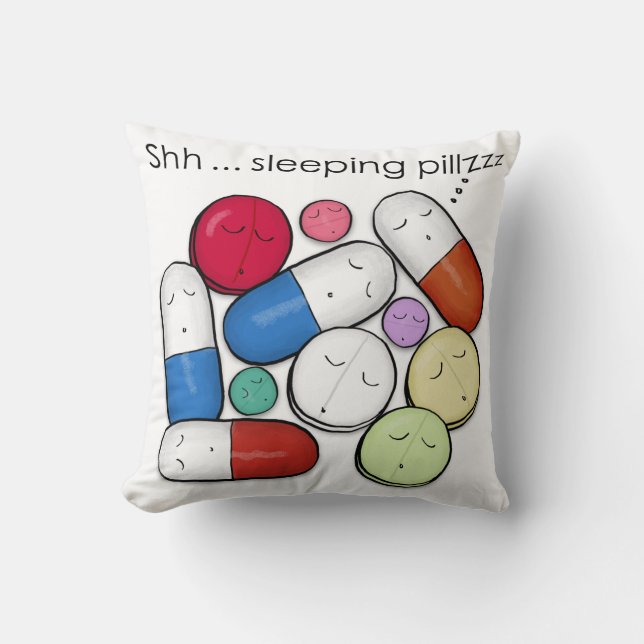 Cojín Decorativo Píldoras durmientes-medicina (Anverso)