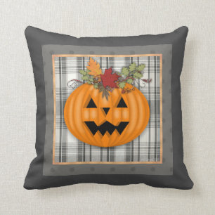 Cojín Decorativo Pileta de calabaza otoñal de Halloween