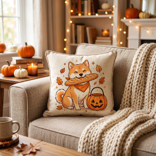 Cojín Decorativo Pillo de pan baguette divertido de perro Shiba Inu