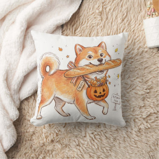 Cojín Decorativo Pillo de pan baguette divertido de perro Shiba Inu