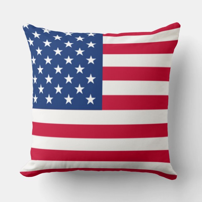 Cojín Decorativo Pillow, acento de la bandera estadounidense patrió (Anverso)
