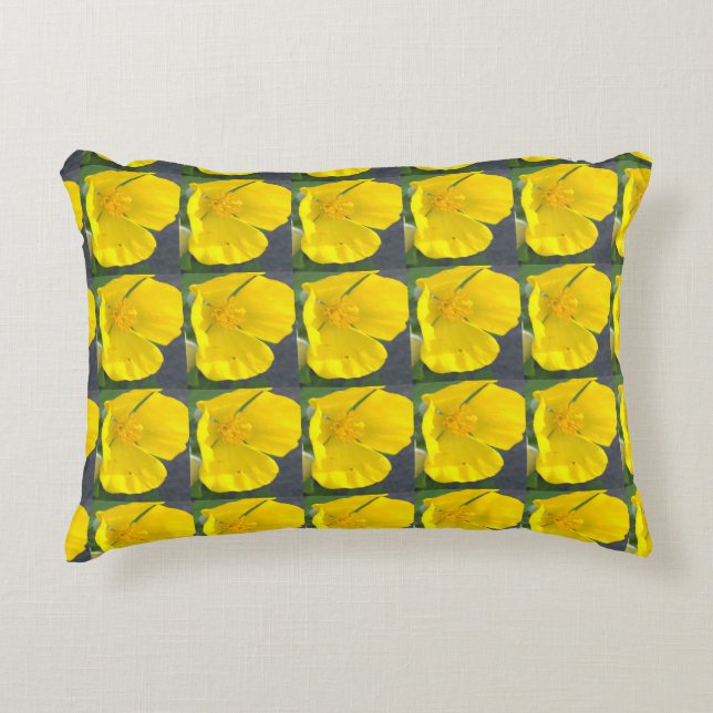 Cojín Decorativo Pillow amarillo florido (Anverso)