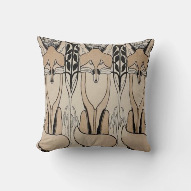 Cojín Decorativo Pillow Art Nouveau Taupe/Black Fox (Anverso)