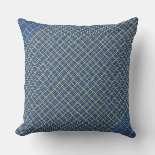 Cojín Decorativo Pillow azul de Tartán revisado