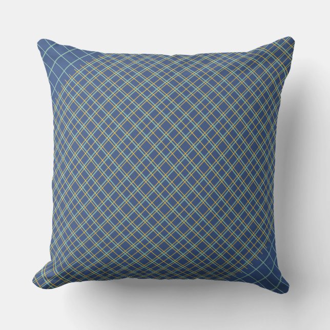 Cojín Decorativo Pillow azul de Tartán revisado (Anverso)