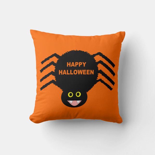 Cojín Decorativo Pillow Black Spider de Halloween (Anverso)