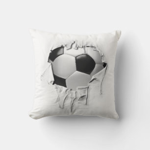 Cojín Decorativo Pillow blanco del fútbol desgarrado