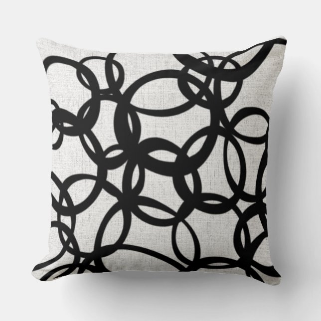 Cojín Decorativo Pillow blanco y negro (Anverso)