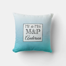 Cojín Decorativo Pillow Boda azul Aqua personalizado
