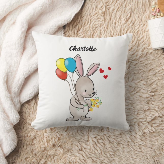 Cojín Decorativo Pillow "Bunny with Balloons" (Manta)