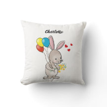Pillow "Bunny with Balloons"