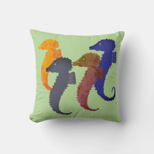 Cojín Decorativo Pillow - Caballos de mar coloridos