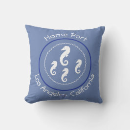 Cojín Decorativo Pillow - Caballos marinos y puerto residencial