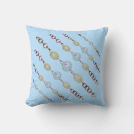Cojín Decorativo Pillow - Cadena de cobre y cuentas de vidrio