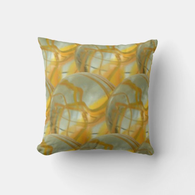 Cojín Decorativo Pillow - Canicas de vidrio con venas Naranjas (Anverso)