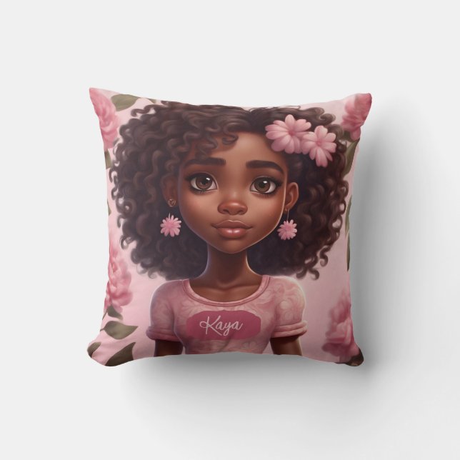 Cojín Decorativo Pillow Chica negro personalizado (Anverso)