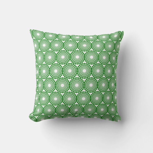 Cojín Decorativo Pillow - Círculos de cuentas verdes (Anverso)