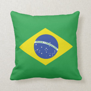 Cojín Decorativo Pillow con bandera de Brasil