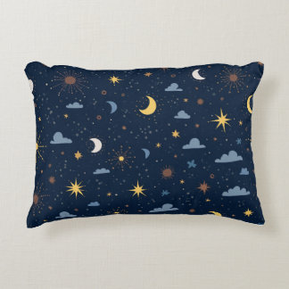Cojín Decorativo Pillow con el patrón de las estrellas y la luna