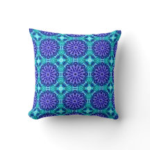 Pillow con patrón azul