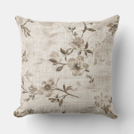 Cojín Decorativo Pillow con patrón floral marrón