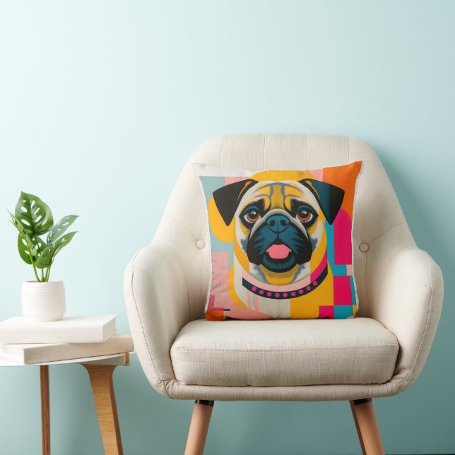 Cojín Decorativo Pillow con pug (Silla)