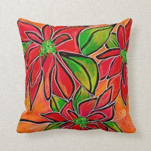 Cojín Decorativo Pillow cuadrado de Poinsettia