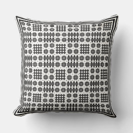 Cojín Decorativo Pillow, Cushion Welsh Patrón de tapiz Negro