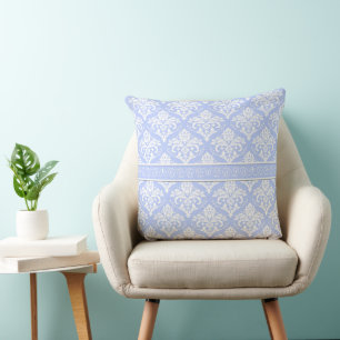 Cojín Decorativo Pillow - Damasco azul de mariscos