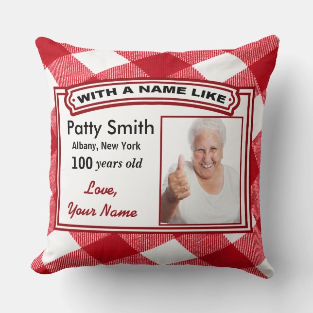 Cojín Decorativo Pillow de 100 años - Todo Personalizable (Anverso)