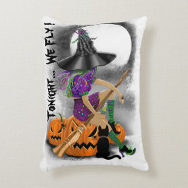 Cojín Decorativo Pillow de acento de bruja de Halloween