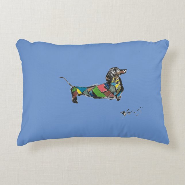 Cojín Decorativo Pillow de acento de Dachshund (Anverso)