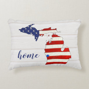 Cojín Decorativo Pillow de acento de la bandera estadounidense Mich