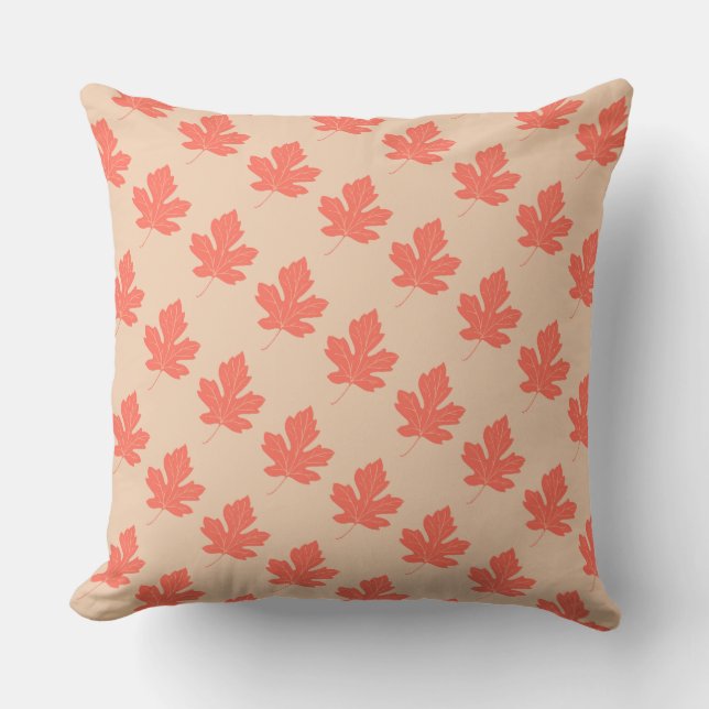 Cojín Decorativo Pillow de acento de las hojas de otoño (Anverso)