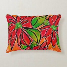 Cojín Decorativo Pillow de acento de Poinsettia